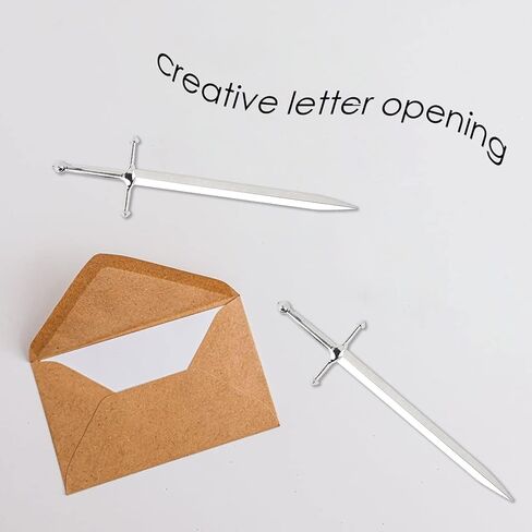 فتاحة حروف معدنية فضية، سكين فتاحة حروف مكتبية مطلية بالمعدن، فتاحة أظرف، مقبض مريح، أداة فتح حروف زينة عملية (عبوة من 1) in Kuwait