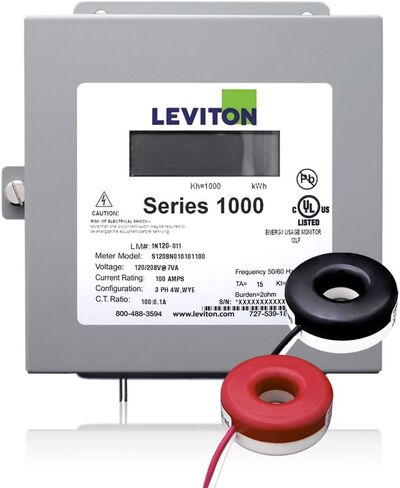 Leviton 1K240-2W Series 1000 120/240V 200A 1P3W مجموعة داخلية مع 2 CTs منفصلة، ​​صورة in Kuwait