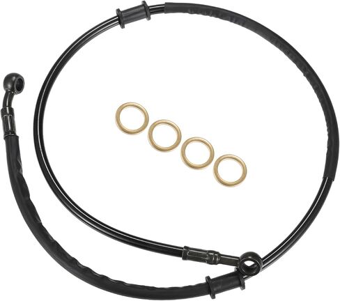 X AUTOHAUX 1 مجموعة 95 سم 37.40 بوصة دراجة نارية مضفر دواسة فرامل خراطيم النفط خط الأنابيب مخلب خنق خط الغاز أنابيب الوقود الأسود للدراجة الترابية ATV in Kuwait