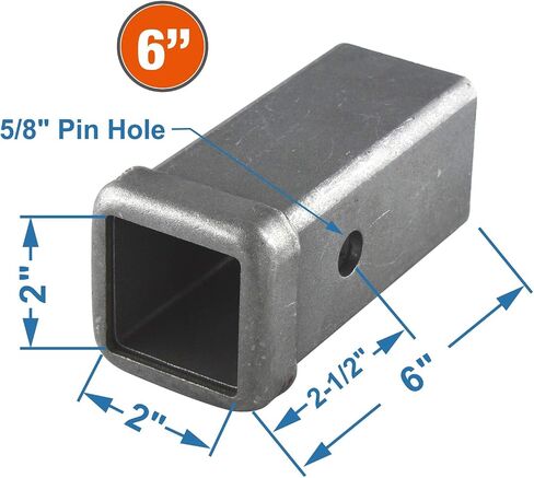 TOPTOW 64454 Trailer Hitch Receiver Tube 2-inch X 9-inch Length Combo Bar, Weld on Raw Steel in Saudi Arabia