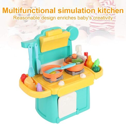 Kids Kitchen Toy Set Simulation Cookware House Cooking Scenes with Realistic Light Sound Effects for Children Ages 3+ Pink Green ABS Material 30cm 39cm 23Pcs 26Pcs ([Small Size/Height 30CM] in Saudi Arabia