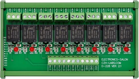 إلكترونيات-صالون DIN Rail Mount 8 SPDT وحدة واجهة مرحل الطاقة. (جهد التشغيل: تيار مستمر 24 فولت) in Saudi Arabia