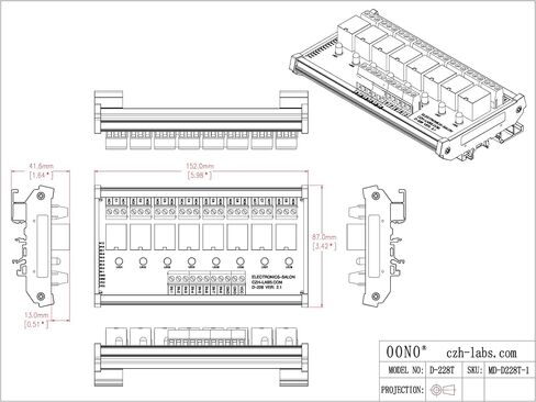 إلكترونيات-صالون DIN Rail Mount 8 SPDT وحدة واجهة مرحل الطاقة. (جهد التشغيل: تيار مستمر 24 فولت) in Saudi Arabia