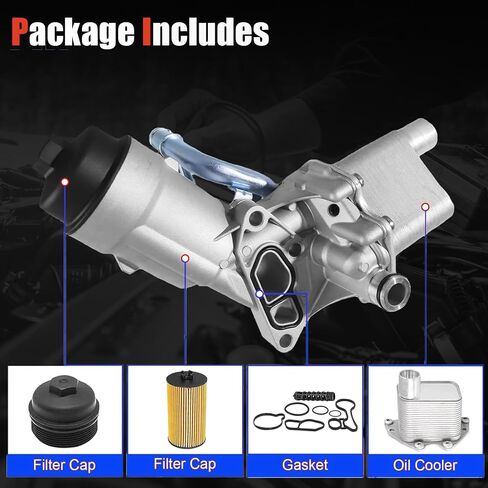 AUCERAMIC 918-428 محول تجميع مبيت مرشح زيت المحرك مع غطاء إدخال حشية مناسب لـ 2011-2021 Chevy Cruze Sonic Trax Buick Encore 1.4L استبدال # 918428 55566784 55565388 in Kuwait
