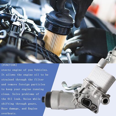 AUCERAMIC 918-428 محول تجميع مبيت مرشح زيت المحرك مع غطاء إدخال حشية مناسب لـ 2011-2021 Chevy Cruze Sonic Trax Buick Encore 1.4L استبدال # 918428 55566784 55565388 in Kuwait