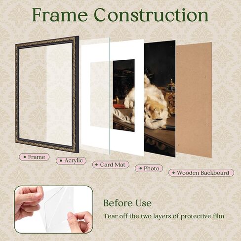 TWING Poster Frames 16X20 Picture Frames Sets of 3, Display pictures 11x14 with Mat or 16 x 20 without Mat, Black Frame For Wall Gallery Set Mounting in Kuwait