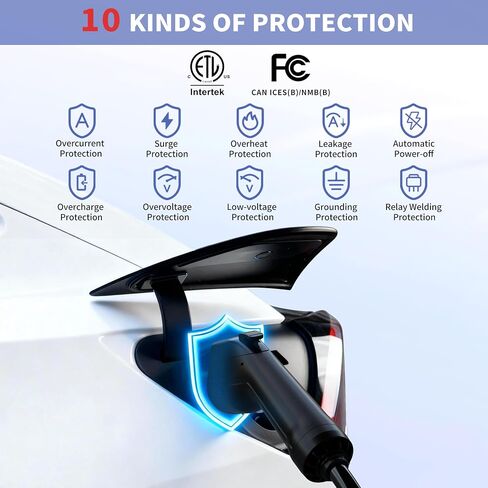 شاحن EV من المستوى 2 بقدرة 48 أمبير، شاحن EV سلكي مع كابل 25 قدمًا، بطاقة RFID لتطبيق WiFi، محطات شحن للسيارات الكهربائية J1772 بقوة 240 فولت، شواحن سيارات كهربائية للحائط بقدرة 11.5 كيلو وات للمنزل والخارج والداخل (رمادي) in Saudi Arabia