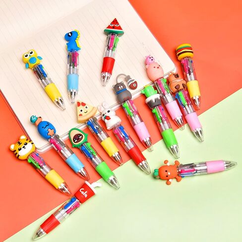24Pcs Mini Multicolor Pens in One 4-in-1, Cute Pens Bulk for Party Favors and Birthdays, Delightful Ballpoint Pen Back To School Gifts Classroom Student Prizes in Saudi Arabia