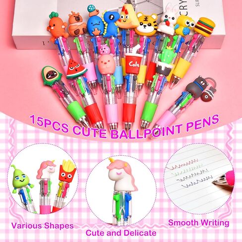 24Pcs Mini Multicolor Pens in One 4-in-1, Cute Pens Bulk for Party Favors and Birthdays, Delightful Ballpoint Pen Back To School Gifts Classroom Student Prizes in Saudi Arabia
