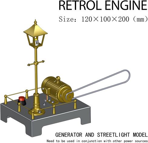 Retrol SE-01 Full Metal Beam Steam Engine Kit That Works, 84PCS Stationary Model with Horizontal Boiler & Lamp Scene Retro Mini Engine Gift for Adults in Saudi Arabia