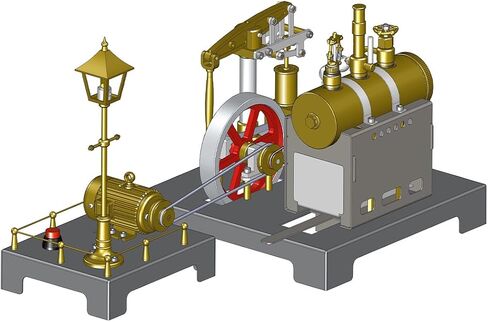 Retrol SE-01 Full Metal Beam Steam Engine Kit That Works, 84PCS Stationary Model with Horizontal Boiler & Lamp Scene Retro Mini Engine Gift for Adults in Saudi Arabia