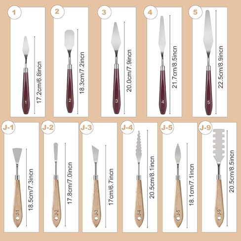 مجموعة سكاكين لوحة، 11 قطعة من سكاكين ملعقة من الفولاذ المقاوم للصدأ ملحقات الرسم لوازم فنية للرسم الزيتي والغواش والألوان المائية والرسم الصخري in Kuwait