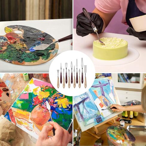 مجموعة سكاكين لوحة، 11 قطعة من سكاكين ملعقة من الفولاذ المقاوم للصدأ ملحقات الرسم لوازم فنية للرسم الزيتي والغواش والألوان المائية والرسم الصخري in Kuwait