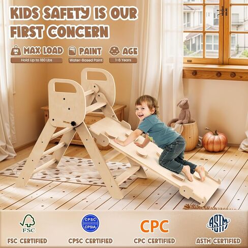 مجموعة مثلثات بيكلر ألعاب تسلق خشبية قابلة للطي للأطفال الصغار في الأماكن المغلقة، صالة الألعاب الرياضية في الغابة للأطفال، مجموعة تسلق مونتيسوري للأطفال الصغار in Kuwait