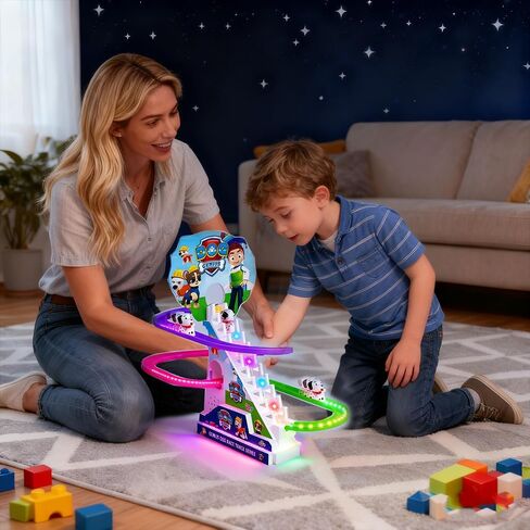 Santa Climbing Toy Set Electric Light Slide Climbing Toys for Automatic Stairs,Playful Santa Race Game Christmas Roller Climbing Toys with LED Light and Music for Toddlers Boys Girls in Saudi Arabia