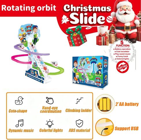 Santa Climbing Toy Set Electric Light Slide Climbing Toys for Automatic Stairs,Playful Santa Race Game Christmas Roller Climbing Toys with LED Light and Music for Toddlers Boys Girls in Saudi Arabia