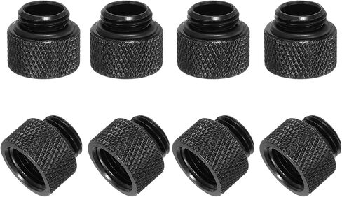 Uxcell ذكر إلى أنثى موسع تركيب G1/4 x 30mm لنظام تبريد المياه PC فضي 8 قطع in Saudi Arabia