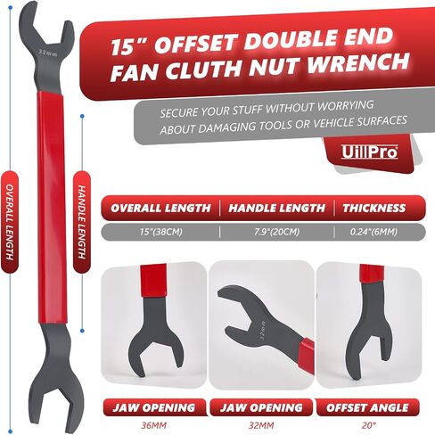 Fan Clutch Removal Tool kit,32mm Wrench & 36mm Clutch Fan Tool Wrench,Water Pump Pulley Holder Removal Tool for BMW, Ford, GM, Dodge,Chevrolet,Jeep Fan Clutch Removal Tool,Water Pump Holder in Saudi Arabia
