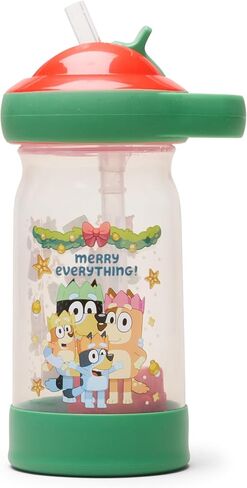The First Years Bluey Sip & See Valentines Day Cup - Spill Proof Toddler Water Bottle with Floating Charm - Bluey Kids Cups with DropGuard - Toddler and Kids Valentines Day Gifts - 12 Ounces in Saudi Arabia