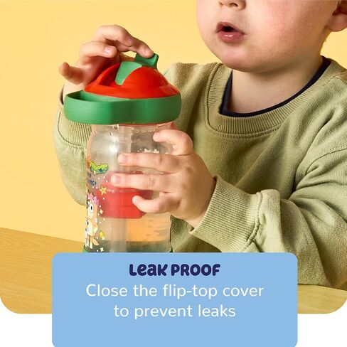 The First Years Bluey Sip & See Valentines Day Cup - Spill Proof Toddler Water Bottle with Floating Charm - Bluey Kids Cups with DropGuard - Toddler and Kids Valentines Day Gifts - 12 Ounces in Saudi Arabia