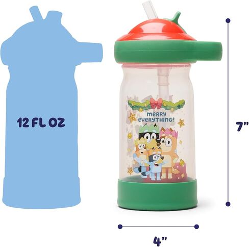 The First Years Bluey Sip & See Valentines Day Cup - Spill Proof Toddler Water Bottle with Floating Charm - Bluey Kids Cups with DropGuard - Toddler and Kids Valentines Day Gifts - 12 Ounces in Saudi Arabia