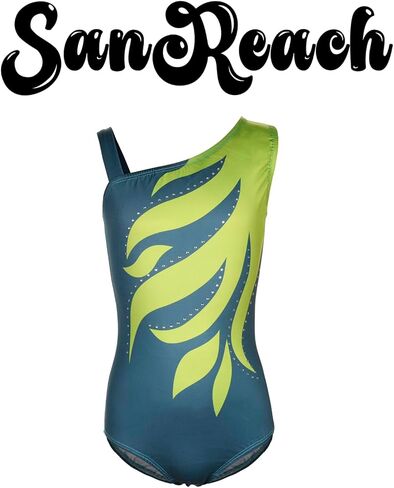 Girls Flame One Cold Shoulder Athletic Dance Gymnastic Leotards Bodysuit Outfit in Kuwait