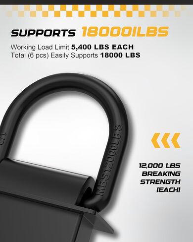 RETRUE 16200lbs Trailer Stake Pocket D Ring with Added Security Bolt Nut, Heavy Duty Removable Stake Pocket tie Down for Flatbed Trucks and Trailers, Utility Car Trailer Accessories 4PCS Black in Saudi Arabia