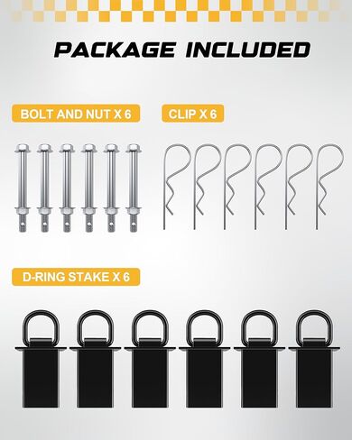 RETRUE 16200lbs Trailer Stake Pocket D Ring with Added Security Bolt Nut, Heavy Duty Removable Stake Pocket tie Down for Flatbed Trucks and Trailers, Utility Car Trailer Accessories 4PCS Black in Saudi Arabia