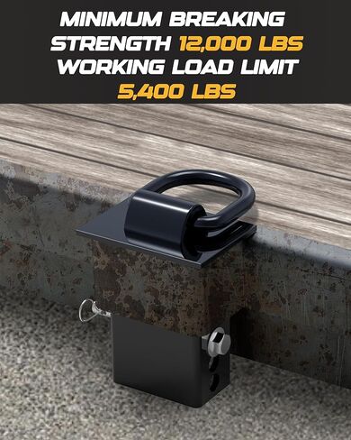RETRUE 16200lbs Trailer Stake Pocket D Ring with Added Security Bolt Nut, Heavy Duty Removable Stake Pocket tie Down for Flatbed Trucks and Trailers, Utility Car Trailer Accessories 4PCS Black in Saudi Arabia