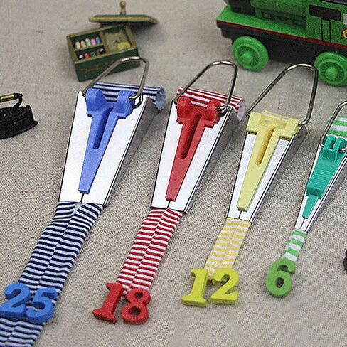Fabric Bias Tape Maker Set DIY Quilting Tool 4 Size 6 12 18 25mm Sewing Binding Kit Green Yellow Red Blue in Saudi Arabia