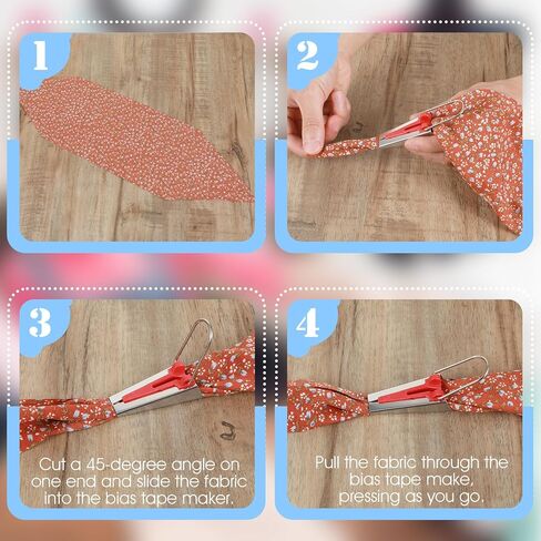 صانع شريط التحيز 5 أحجام أداة صنع شريط التحيز 1/4 بوصة 3/8 بوصة 1/2 بوصة 3/4 بوصة 1 بوصة صانع ربط DIY لخياطة أدوات خياطة اللحف مجموعة أدوات ربط لخياطة نسيج اللحف بسرعة in Kuwait