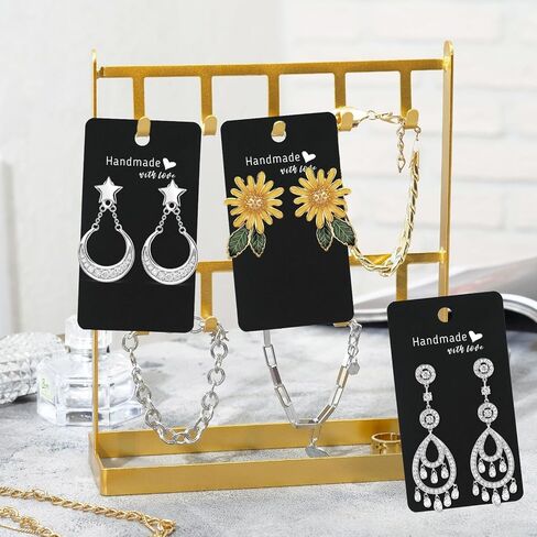 joycraft 200 Pack Kraft Earring Cards, 2"x3.5" Earring Display Holder Cards,Handmade with Love Hanging Tags,Blank Brown Earring Tags for Selling,Hanging Earring,Jewelry,DIY Crafts,Retail in Saudi Arabia