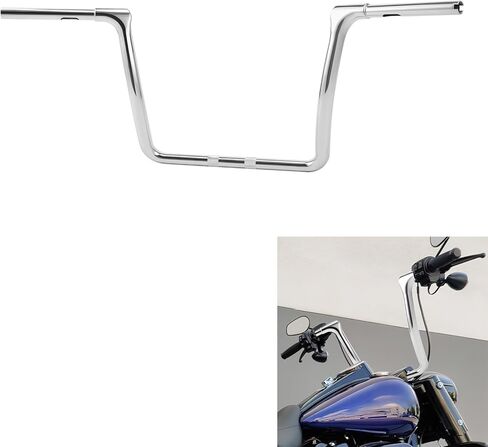 XMT-MOTO Ape Hangers المقود 13 بوصة مناسب لدراجة Harley Touring Street Road Glide 14-24 كروم in Kuwait