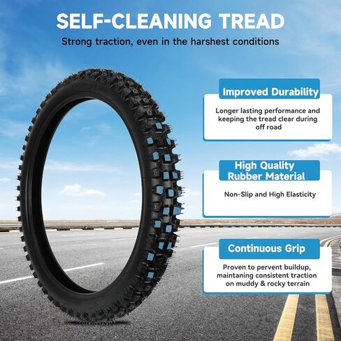 80/100-19 إطار الدراجة الترابية و 2.75/3.00-19 استبدال الأنبوب الداخلي ل Srron Light Bee X L1e Sur Ron Ultrabee Electric Dirt Bike Segway X260 Talaria Sting MX 8000W 60V 40AH Pro E-pike in Kuwait