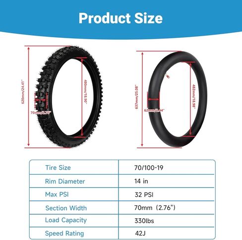 80/100-19 إطار الدراجة الترابية و 2.75/3.00-19 استبدال الأنبوب الداخلي ل Srron Light Bee X L1e Sur Ron Ultrabee Electric Dirt Bike Segway X260 Talaria Sting MX 8000W 60V 40AH Pro E-pike in Kuwait