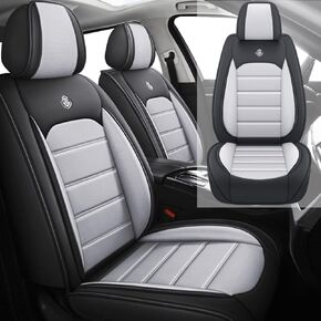 غطاء مقعد جلدي لسيارة Toyota Prius v 2012-2023، أغطية مقاعد الملحقات الداخلية وسادة هوائية لحماية السيارة متوافقة (أسود ورمادي، مجموعة كاملة مع وسادة) in Kuwait