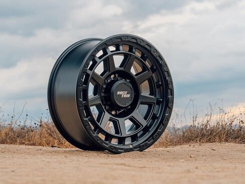 عجلة RockTrix RT110 مقاس 20 بوصة 8x165.1 8x6.5 متوافقة مع دودج رام 2500 (1994-2024)، 20x9 (12 أوفست، 5.5 مساحة خلفية)، أسود، تناسب أيضًا شيفروليه جي إم سي 2500 3500 in Kuwait