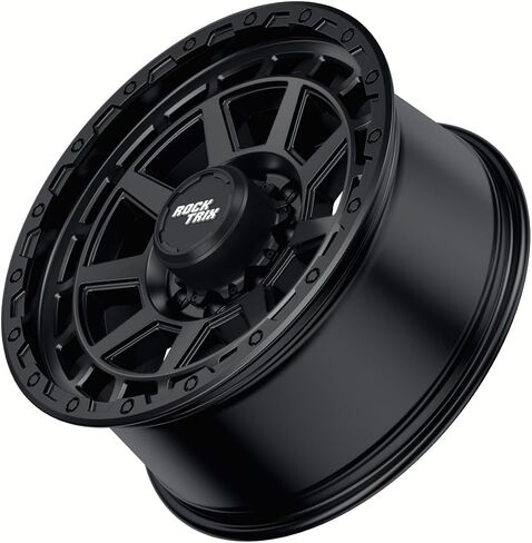 عجلة RockTrix RT110 مقاس 20 بوصة 8x165.1 8x6.5 متوافقة مع دودج رام 2500 (1994-2024)، 20x9 (12 أوفست، 5.5 مساحة خلفية)، أسود، تناسب أيضًا شيفروليه جي إم سي 2500 3500 in Kuwait