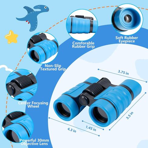 Binoculars Toys for Kids 3 4 5 6 Year Old Boys Girls Toddler Binoculars for Bird Watching Camping Hiking, Educational Learning Outdoor Toy, Halloween Christmas Birthday Gifts for Kid Ages 3-5 4-6 5-7 in Saudi Arabia