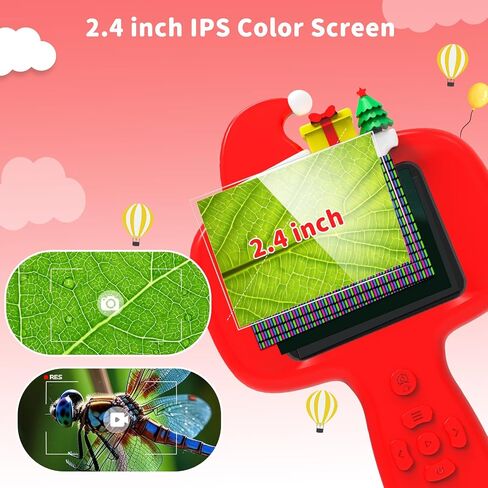 1000X Microscope for Kids with 16 Slides, 2.4" Handheld Digital Pocket Microscope, STEM Educational Science Toys for Christmas Birthday Gifts for 3+ 4 5 6 7 8 9 10 11 12 Year Old Boys Girls, Pink in Saudi Arabia