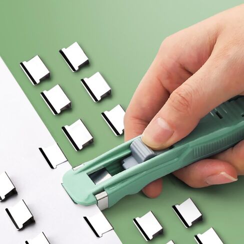 Reusable Push Clip, Document Clip Holder Stapler Binding Paper Office Supplies,Green in Saudi Arabia