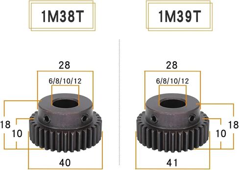 ترس 1M-36T/37T/38T/39الأسنان SC45 # مادة الكربون الصلب حفز حجم التجويف 6/8/10/12 مللي متر 1 قطعة (10 مللي متر ، 38 أسنان) in Kuwait