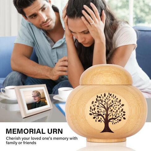 Small Wooden Urns for Human Pet Ashes,Memorial Cremation Urns for Human Ashes Adult Female Male,Decorative Urns Ash Container with Pattern Engraved,Hold Up to 50 Cubic Inch in Saudi Arabia