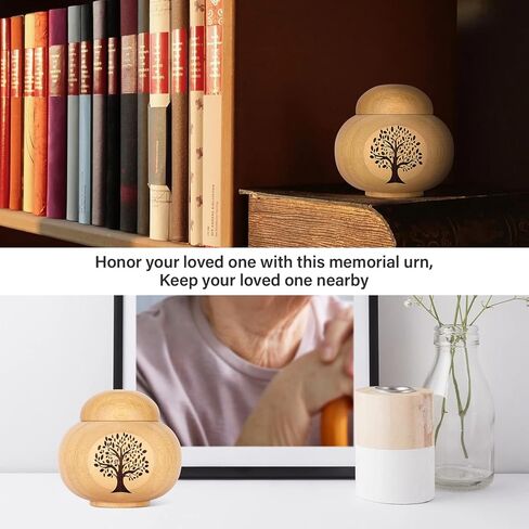 Small Wooden Urns for Human Pet Ashes,Memorial Cremation Urns for Human Ashes Adult Female Male,Decorative Urns Ash Container with Pattern Engraved,Hold Up to 50 Cubic Inch in Saudi Arabia