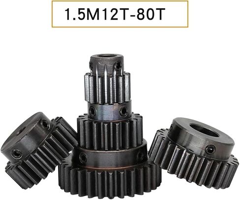 1.5M-17T/18T Inner Bore 5/6/6.35/8/10/12mm Teeth Thickness 12 Carbon Steel Metal Gears 1Pcs(12 mm,1.5M18T) in Kuwait
