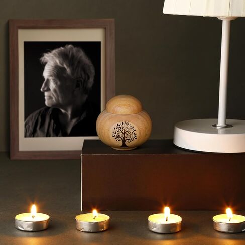 Small Wooden Urns for Human Pet Ashes,Memorial Cremation Urns for Human Ashes Adult Female Male,Decorative Urns Ash Container with Pattern Engraved,Hold Up to 50 Cubic Inch in Saudi Arabia