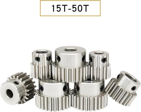 Spur Gear 1M-19T/20T Bore Size 6/8/10mm 304 Stainless Steel Teeth Thickness 10 1Pcs(1M20T (Bore 8 mm)) in Kuwait