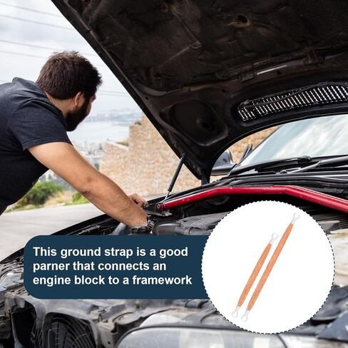 10pcs Universal Automotive Ground Straps, 10/12 inch Engine Ground Strap Kit Braided Copper Ground Straps Automotive Ground Strap Wire Ground Strap Connectors for Most Cars (Copper) in Saudi Arabia