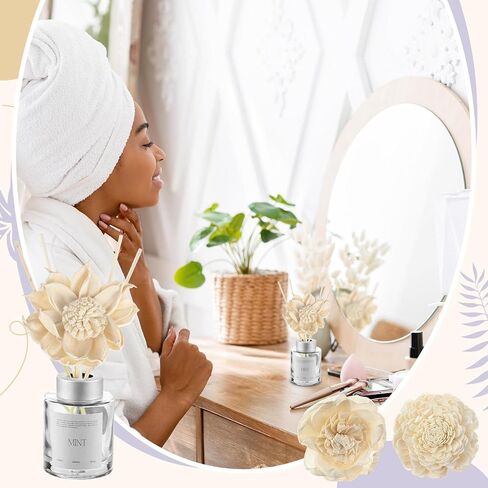 15 Pieces Diffuser Mixed Sola Flowers Natural Material Aromatherapy Reed Wood Flowers Decorative Aromatherapy Flower Placement Refill Wood Flower Diffuser with Rope for Home Fragrance in Saudi Arabia