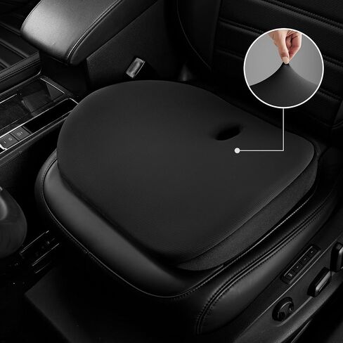 Road Comforts Premium Memory Foam Seat Cushion – Office Chair Cushion, Car Seat Cushion – Chair Cushions for Back & Sciatica Pain Relief – Seat Cushions for Office & Desk (Black) in Saudi Arabia
